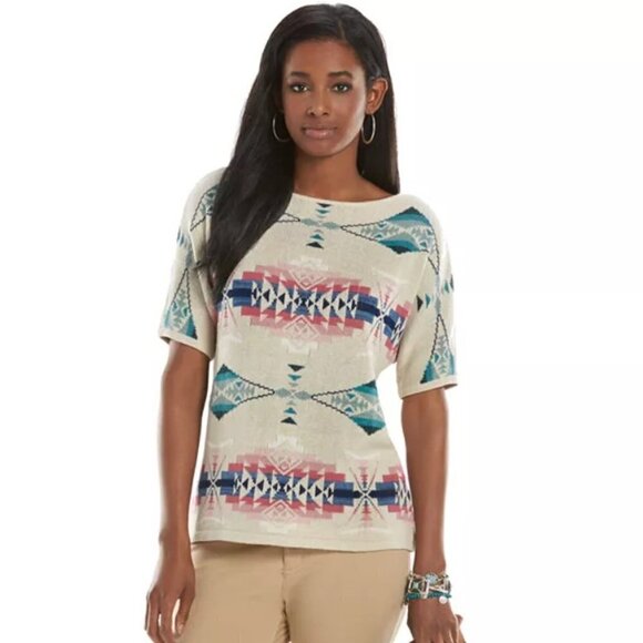 Chaps Southwestern Tribal Top - Picture 3 of 9